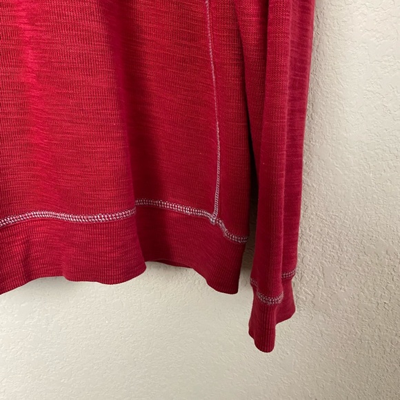 SOLDTommy Bahama Sweater Red 1/4 Zip Mock Neck Pullover Cotton Size XXL - Picture 6 of 11